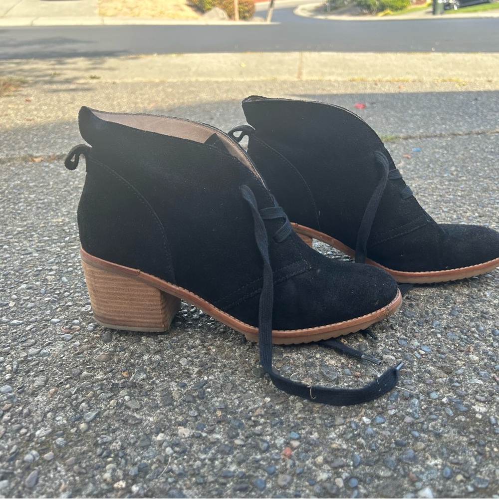 Caslon Black Suede Ankle Booties